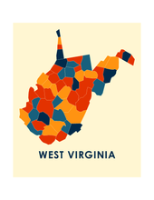 Load image into Gallery viewer, West Virginia Map Print - Full Color Map Poster
