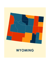 Load image into Gallery viewer, Wyoming Map Print - Full Color Map Poster