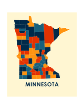 Load image into Gallery viewer, Minnesota Map Print - Full Color Map Poster