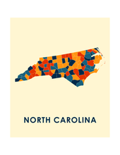 Load image into Gallery viewer, North Carolina Map Print - Full Color Map Poster