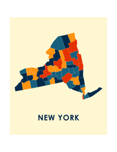 Load image into Gallery viewer, New York Map Print - Full Color Map Poster
