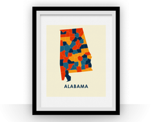 Charger l'image dans la galerie, Alabama Map Print - Full Color Map Poster