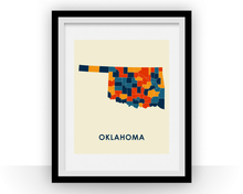 Load image into Gallery viewer, Oklahoma Map Print - Full Color Map Poster