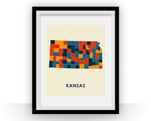 Load image into Gallery viewer, Kansas Map Print - Full Color Map Poster