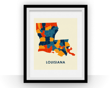 Charger l'image dans la galerie, Louisiana Map Print - Full Color Map Poster