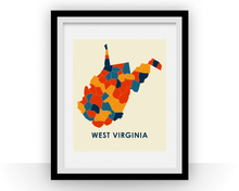 Load image into Gallery viewer, West Virginia Map Print - Full Color Map Poster