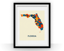 Charger l'image dans la galerie, Florida Map Print - Full Color Map Poster