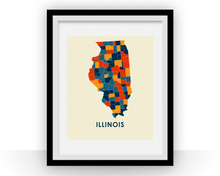 Load image into Gallery viewer, Illinois Map Print - Full Color Map Poster
