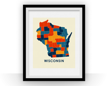 Load image into Gallery viewer, Wisconsin Map Print - Full Color Map Poster