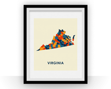 Load image into Gallery viewer, Virginia Map Print - Full Color Map Poster