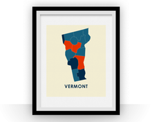 Load image into Gallery viewer, Vermont Map Print - Full Color Map Poster