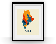Load image into Gallery viewer, Maine Map Print - Full Color Map Poster