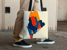 Load image into Gallery viewer, Maine Map Tote Bag - ME Map Tote Bag 15x15