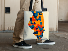 Load image into Gallery viewer, Illinois Map Tote Bag - IL Map Tote Bag 15x15