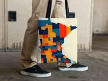 Load image into Gallery viewer, Minnesota Map Tote Bag - MN Map Tote Bag 15x15