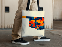 Load image into Gallery viewer, Oklahoma Map Tote Bag - OK Map Tote Bag 15x15