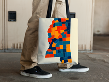 Load image into Gallery viewer, Mississippi Map Tote Bag - MS Map Tote Bag 15x15