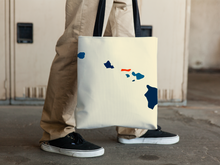 Load image into Gallery viewer, Hawaii Map Tote Bag - HI Map Tote Bag 15x15