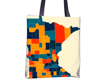Load image into Gallery viewer, Minnesota Map Tote Bag - MN Map Tote Bag 15x15