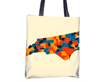 Charger l'image dans la galerie, North Carolina Map Tote Bag - NC Map Tote Bag 15x15