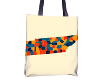 Load image into Gallery viewer, Tennessee Map Tote Bag - TN Map Tote Bag 15x15
