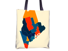Load image into Gallery viewer, Maine Map Tote Bag - ME Map Tote Bag 15x15