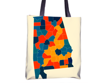 Charger l'image dans la galerie, Alabama Map Tote Bag - AL Map Tote Bag 15x15
