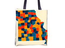 Load image into Gallery viewer, Missouri Map Tote Bag - MO Map Tote Bag 15x15