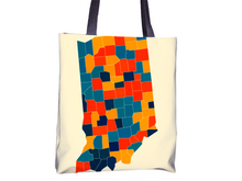 Load image into Gallery viewer, Indiana Map Tote Bag - IN Map Tote Bag 15x15