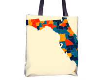 Load image into Gallery viewer, Florida Map Tote Bag - FL Map Tote Bag 15x15