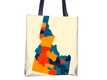 Load image into Gallery viewer, Idaho Map Tote Bag - ID Map Tote Bag 15x15