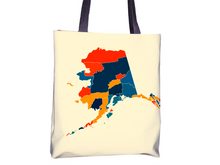 Charger l'image dans la galerie, Alaska Map Tote Bag - AK Map Tote Bag 15x15