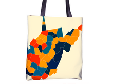 Load image into Gallery viewer, West Virginia Map Tote Bag - WV Map Tote Bag 15x15