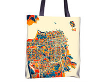 Load image into Gallery viewer, San Francisco Map Tote Bag - California Map Tote Bag 15x15