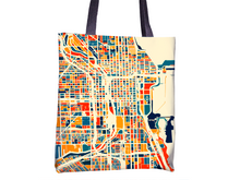 Load image into Gallery viewer, Chicago Map Tote Bag - Illinois Map Tote Bag 15x15