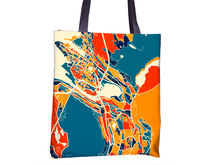 Load image into Gallery viewer, Bergen Map Tote Bag - Norway Map Tote Bag 15x15