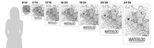 Load image into Gallery viewer, Waterloo Ontario Map Poster - Ontario Map Print - Art Deco Series