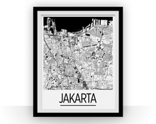 Charger l'image dans la galerie, Jakarta Map Poster - indonesia Map Print - Art Deco Series