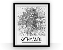 Load image into Gallery viewer, Kathmandu Map Poster - Nepal Map Print - Art Deco Series