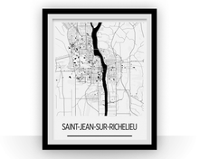 Load image into Gallery viewer, Saint Jean sur Richelieu Quebec Map Poster - Quebec Map Print - Art Deco Series