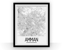 Charger l'image dans la galerie, Amman Map Poster - jordan Map Print - Art Deco Series