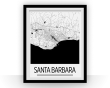 Load image into Gallery viewer, Santa Barbara Map Poster - California Map Print - Art Deco Series