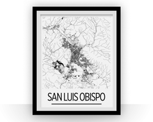 Load image into Gallery viewer, San Luis Obispo Map Poster - California Map Print - Art Deco Series