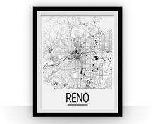 Load image into Gallery viewer, Reno Map Poster - Nevada Map Print - Art Deco Series