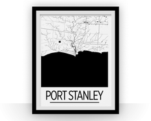 Load image into Gallery viewer, Port Stanley ON Map Poster - Ontario Map Print - Art Deco Series
