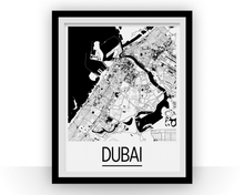 Charger l'image dans la galerie, Dubai Map Poster - uae Map Print - Art Deco Series