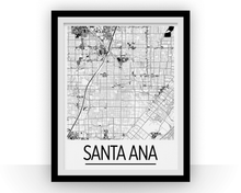 Load image into Gallery viewer, Santa Ana Map Poster - usa Map Print - Art Deco Series