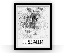 Load image into Gallery viewer, Jerusalem Map Poster - israel Map Print - Art Deco Series
