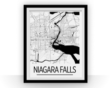 Load image into Gallery viewer, Niagara Falls Map Poster - Ontario Map Print - Art Deco Series