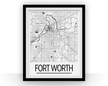 Charger l'image dans la galerie, Fort Worth Map Poster - usa Map Print - Art Deco Series